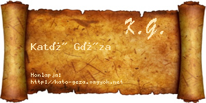 Kató Géza névjegykártya