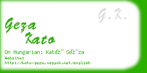 geza kato business card